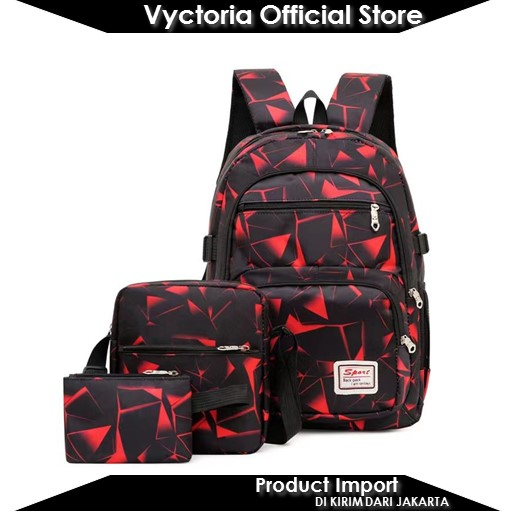 (COD) Vyctoria VOS1996 Tas Ransel Fashion Wanita Cantik 3in1 Import Promo JTF1996 1996