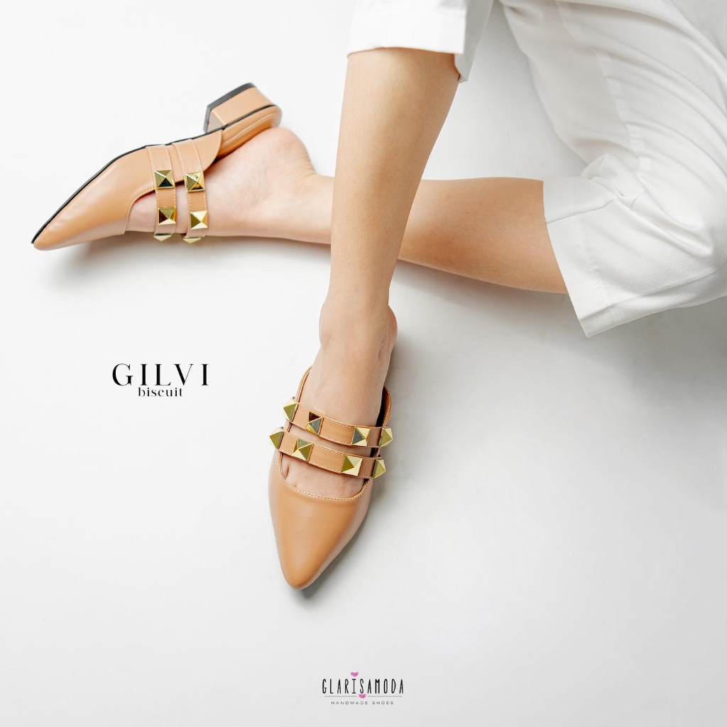 GLARISAMODA Gilvi heels 3cm / heels wanita / sepatu wanita mules nyaman empuk / heels spike