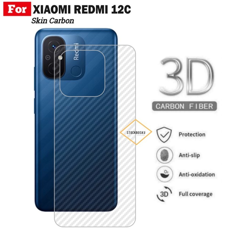 XIAOMI REDMI 10C 12C 10 5G 10 9T 9 9A 9C BACK SKIN CARBON GARSKIN ANTI GORES BELAKANG