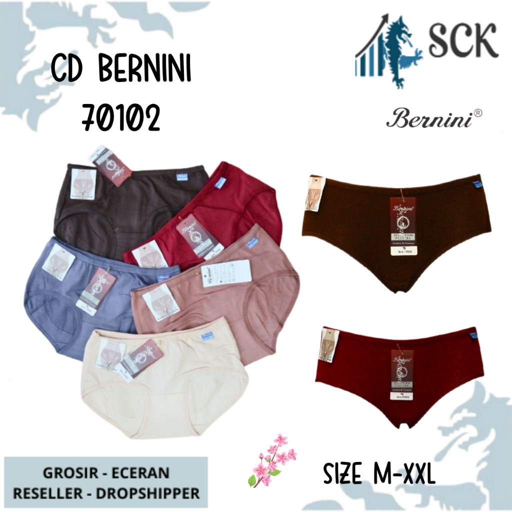 CD Wanita BERNINI 70102 KARET ELASTIS model Mini / Pakaian Dalam Seamless - sckmenwear GROSIR