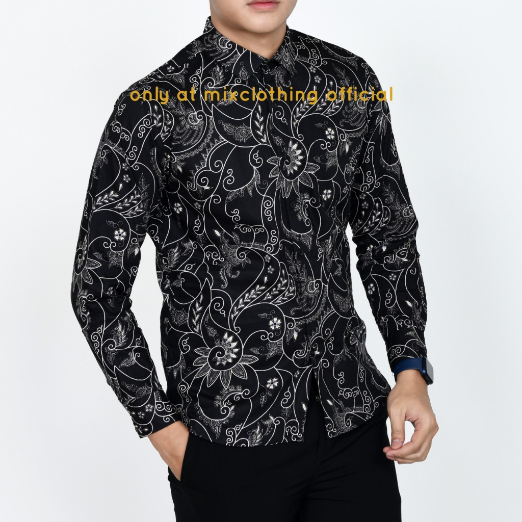 BAJU BATIK PRIA SLIM FIT MODERN DAN KEMEJA SLIMFIT MEWAH LENGAN PANJANG MIX CLOTHING LBL 1552