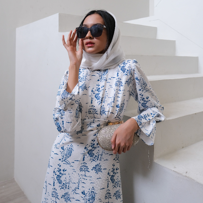 [ Raya Collection ] Farah Mock Neck Long Dress