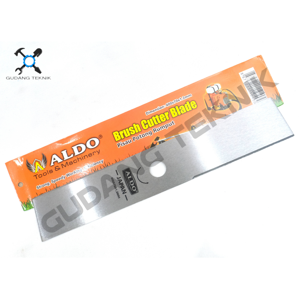 MATA Pisau Potong Rumput 400x70x1.2mm ALDO / Brush Cutter Blade  Pisau Mesin Potong Rumput 400x70x1,2mm ALDO