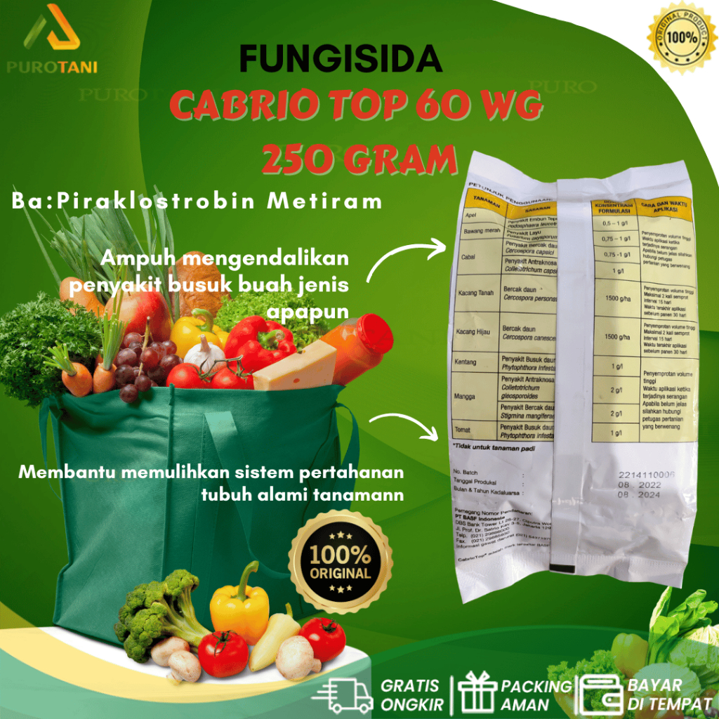 Fungisida Cabrio Top 60 WG Cabriotop 60WG Metiram Piraklostrobin 250GR