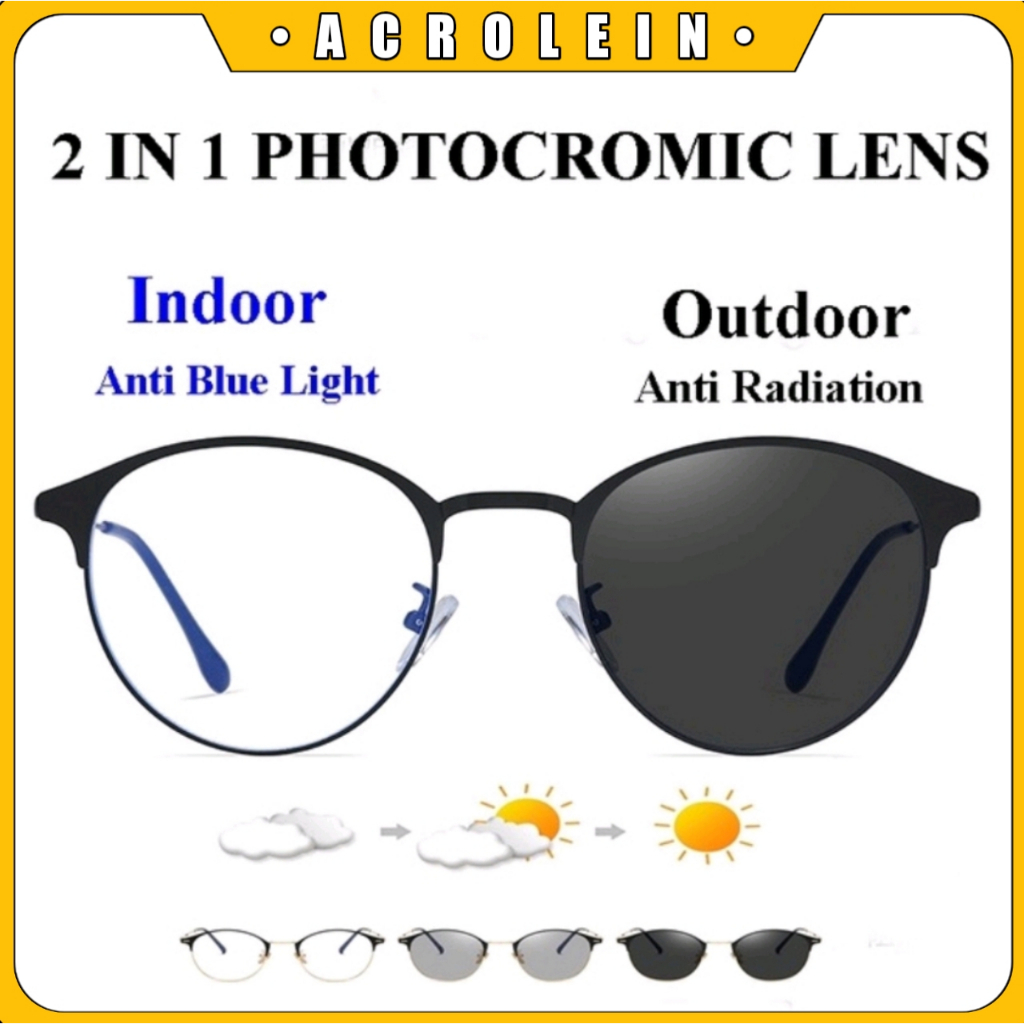 [TERMURAH] Kacamata Photocromic Korea / Anti Radiasi 2 In 1 Potokromik Photochromic Pria Wanita Fotocromic Potocromic