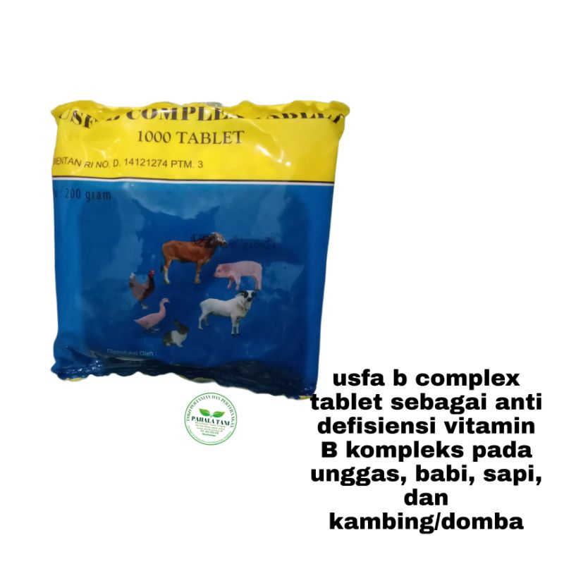 USFA B COMPLEX/vitamin b complex/tablet vitamin hewan/pel kuning hewan/vitamin hewan