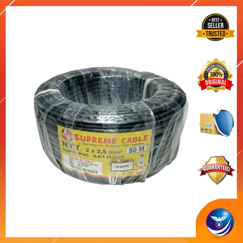 Kabel NYY 2x2,25mm 50 Meter 06/1Kilovolt