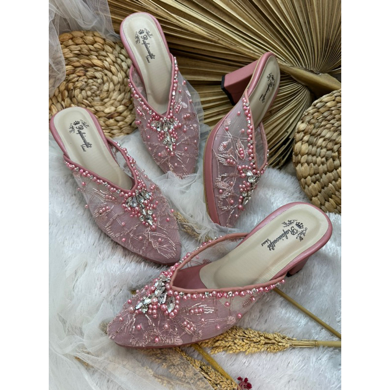 sepatu wedding alena dustypink 9cm platform