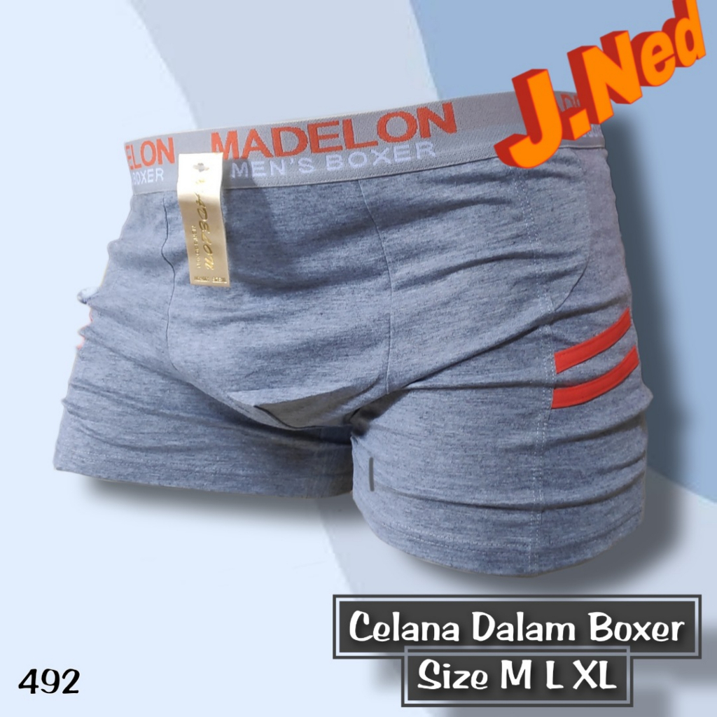 J492 -  CELANA DALAM PRIA BOXER MADELON SIZE M - XL
