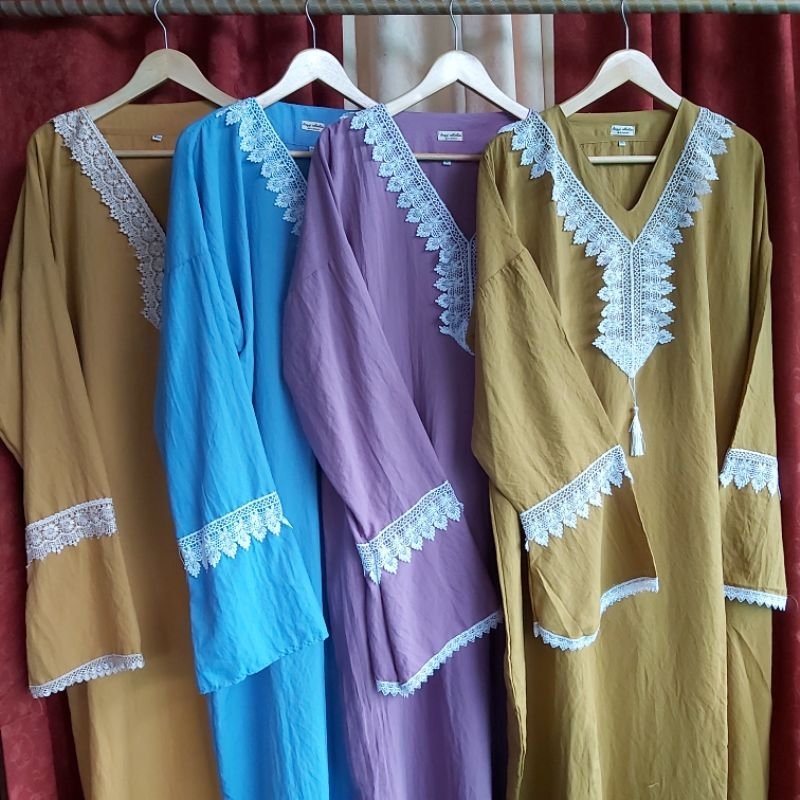 Mukena abaya katun cringkle / Mukena abaya renda bordir / Mukena abaya 345