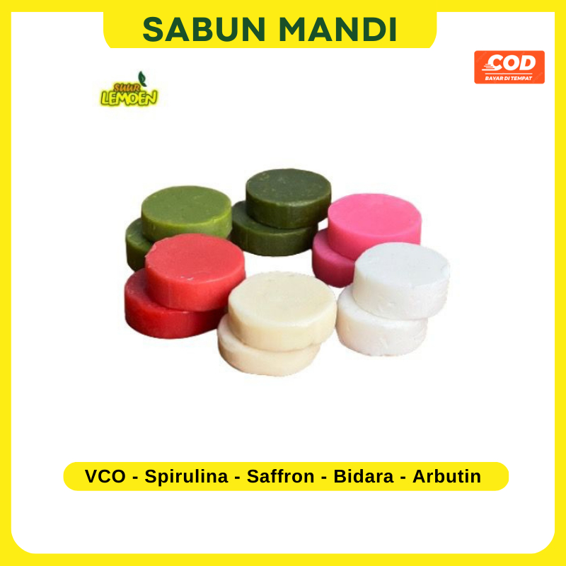 Sabun VCO Virgin Coconut Oil Sereh Spirulina Saffron Bidara Arbutin