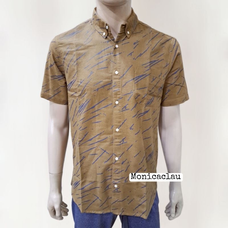 Kemeja Pria Poshboy Original Udith Shirt Katun motif coklat