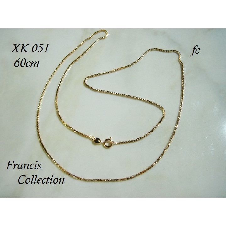 XK 051. Rantai Kalung Lapis Emas Model Italy panjang