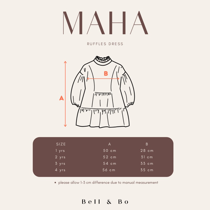 MAHA RUFFLE DRESS / MAHA BELL &amp; BO / Raya Collection