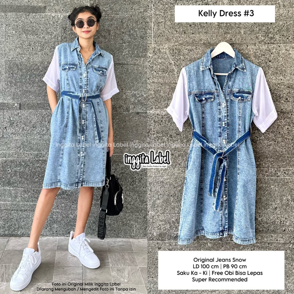 DRESS JEANS PENDEK / KELLY DRESS 3 BY INGGITA LABEL