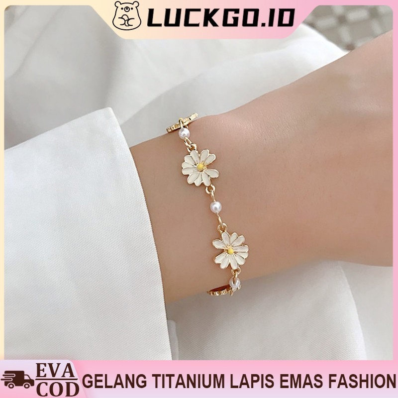 Gelang Titanium Lapis Emas Fashion Korea Perhiasan Aksesoris Gelang Kaki Model Pantai Dan Gelang Tangan Wanita Import Tangan Rantai Adjustable