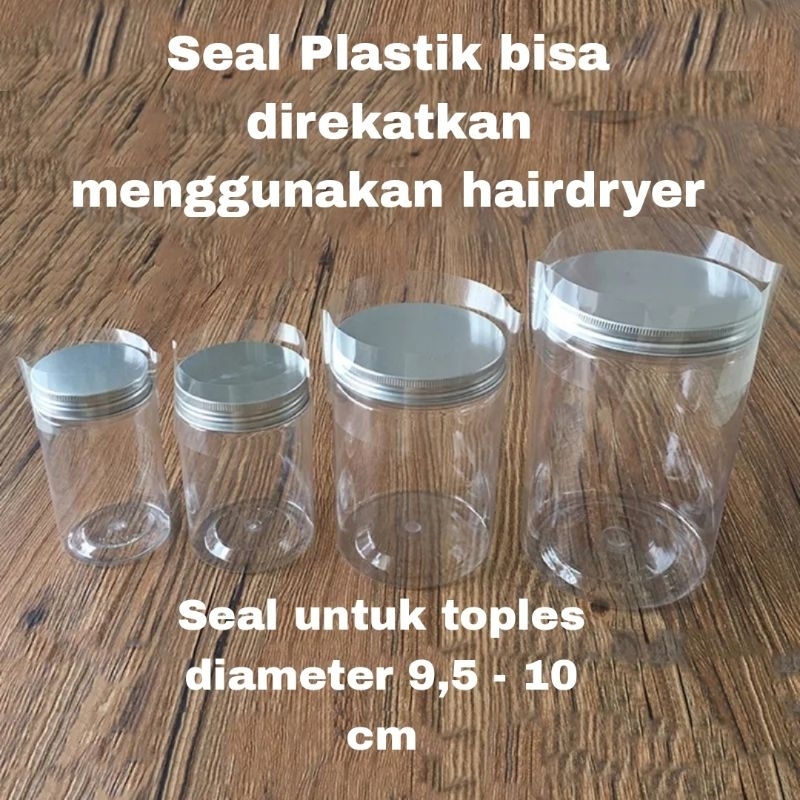 SEGEL SEAL PLASTIK  POLOS TRANSPARAN  DIAMETER 9,5 CM- 10 CM PVC SHRINK BENING TUTUP PLASTIC TOPLES 