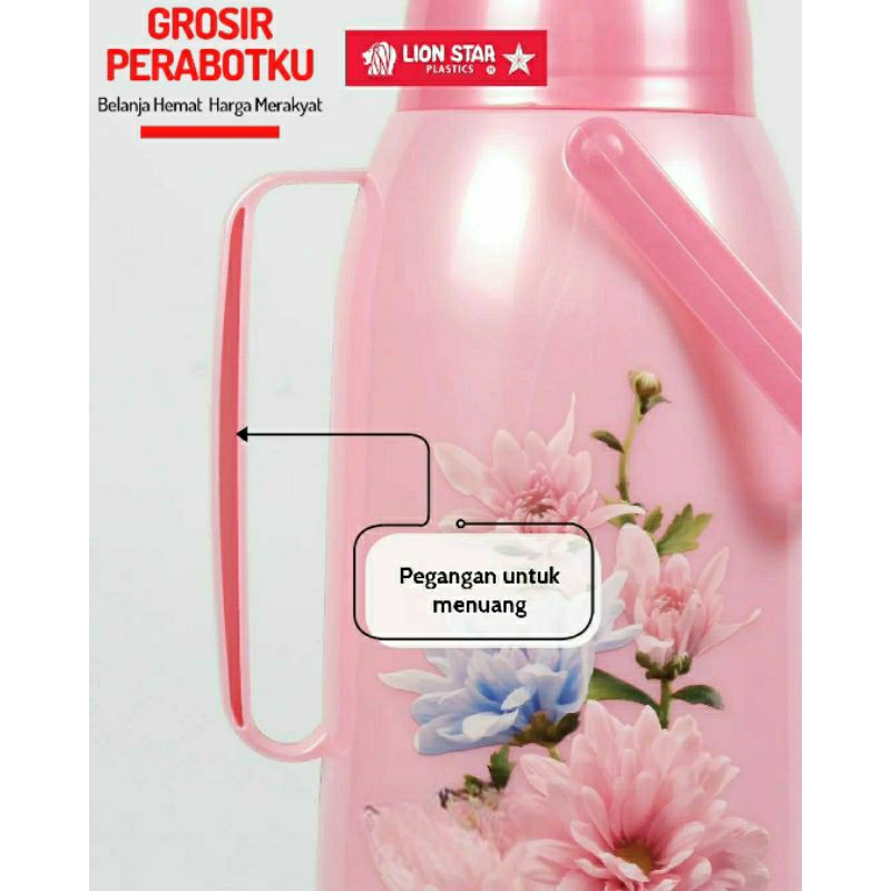 Termos Air Panas Lion Star Vacuum Flask Solaris 2 Liter Handle SN 50 Thermos Lion Star Solaris