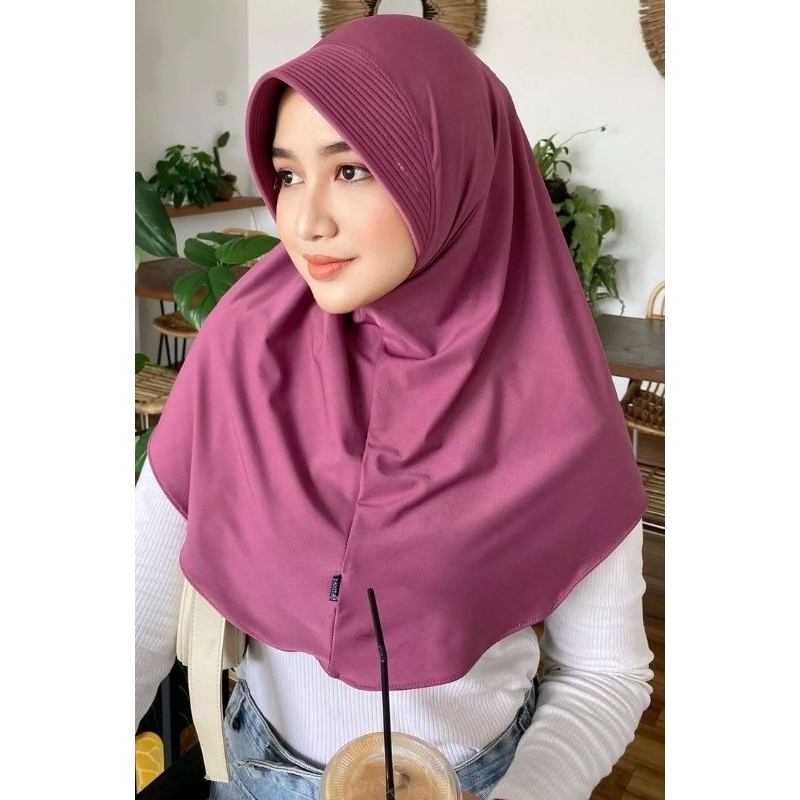 Bergo Hamidah M ( ORI) hijab sport hijab jersey hijab hamidah jilbab volly hijab volly