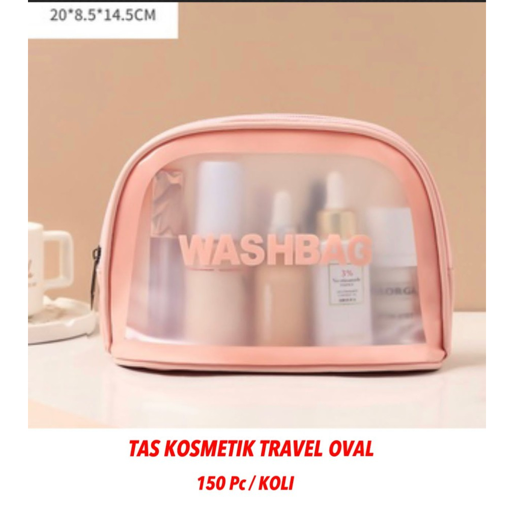 WASH BAG KOREA - TEMPAT MAKE UP DAN PERALATAN MANDI TRANSPARAN SERBAGUNA