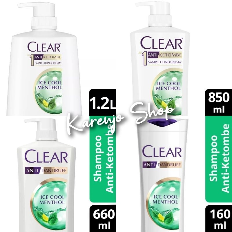 CLEAR Anti Dandruff Shampoo Ice Cool Menthol 1200ml 850ml