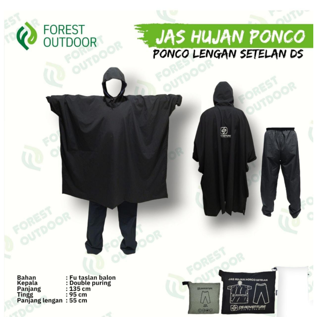 Jas hujan ponco lengan setelan / jas hujan ponco setelan celana / jas hujan ponco celana / jas hujan