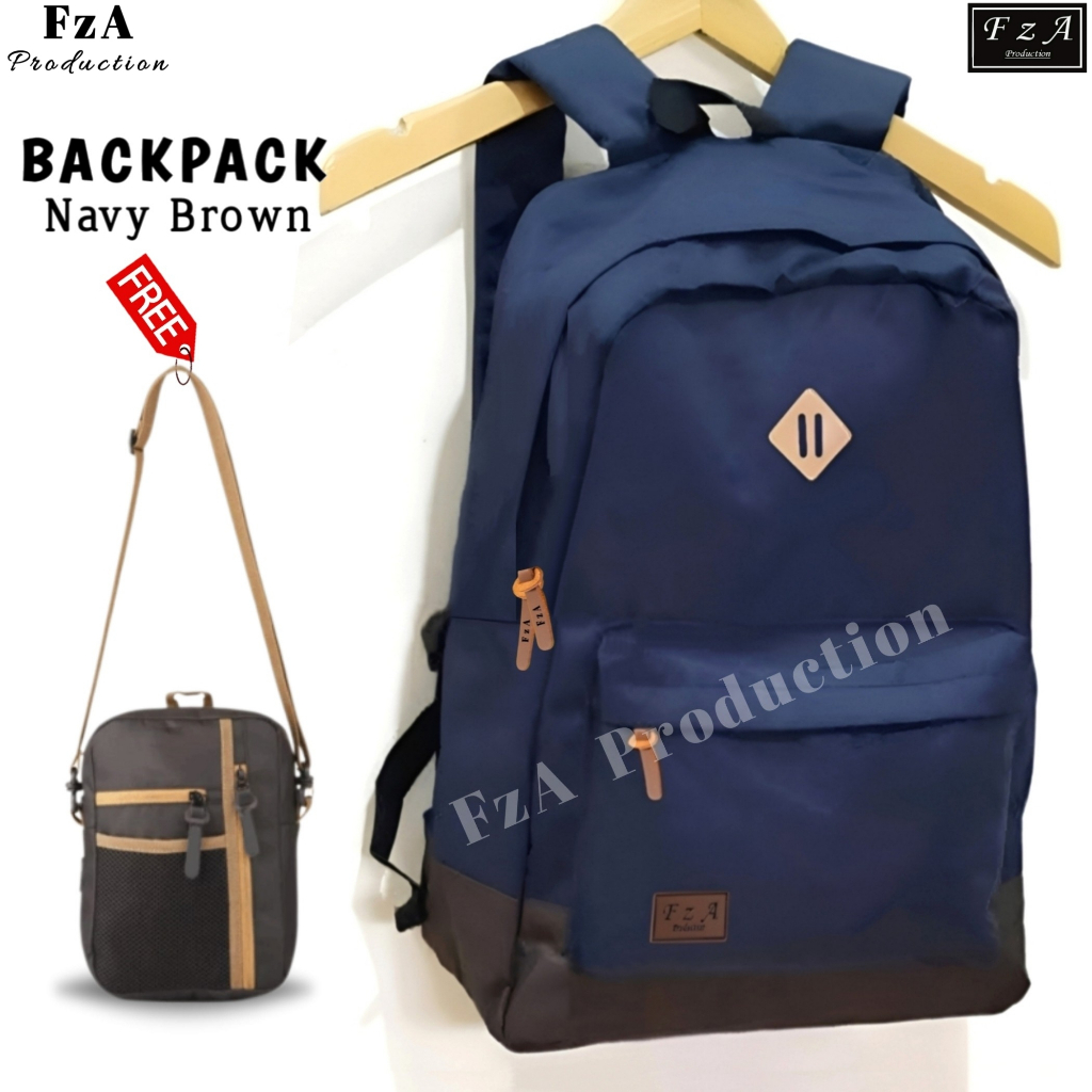 FzA Official - Tas Ransel Distro Casual pria wanita / Tas Ransel Laptop / Tas Ransel Sekolah Backpack Original - NBSL