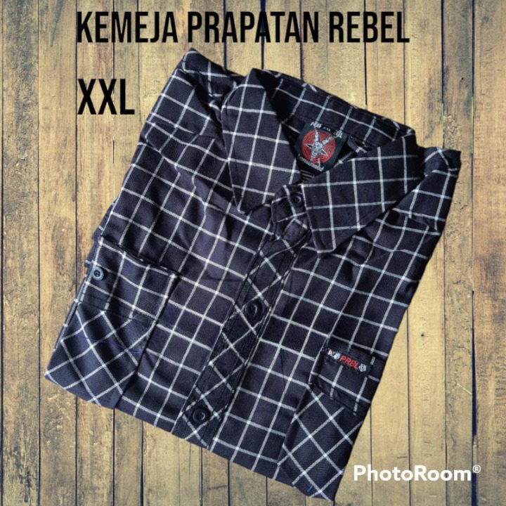 Kemeja Jumbo Prapatan Rebel Original/Kemeja Pria Keren/Size XXL