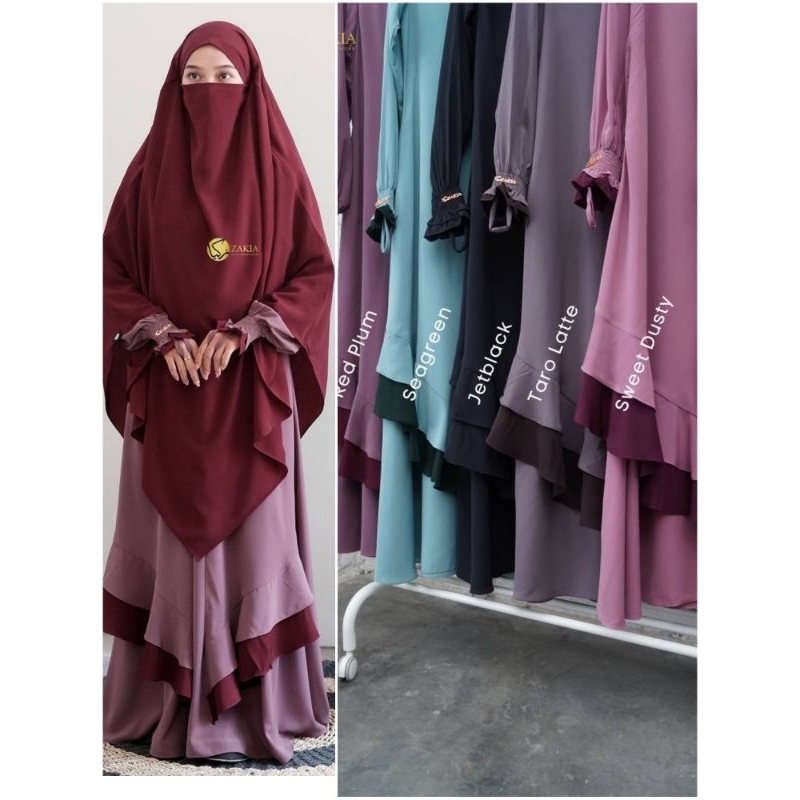 Amira by zakia set gamis French Khimar jumbo