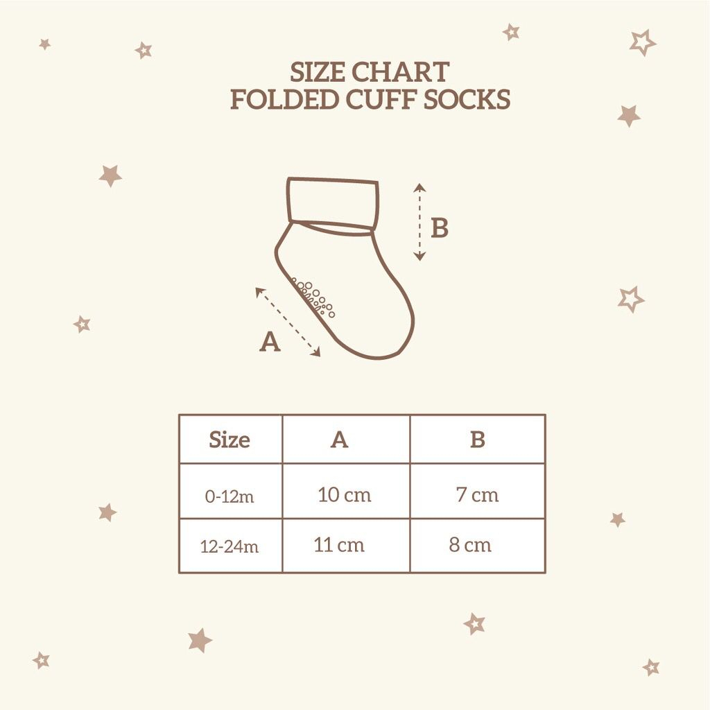 Little Palmerhaus Wording High Socks - FOLDED CUFF SOCKS - BASIC SHORT SOCKS (WITH ANTI SLIP) - Kaos kaki bayi