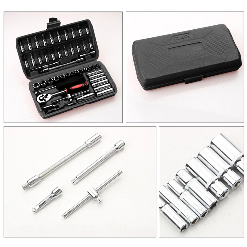 Bonkyo Kunci shock set lengkap 53pcs (1/4&quot;) Original Full TOOL KIT Alat Perbaikan Mobil Set