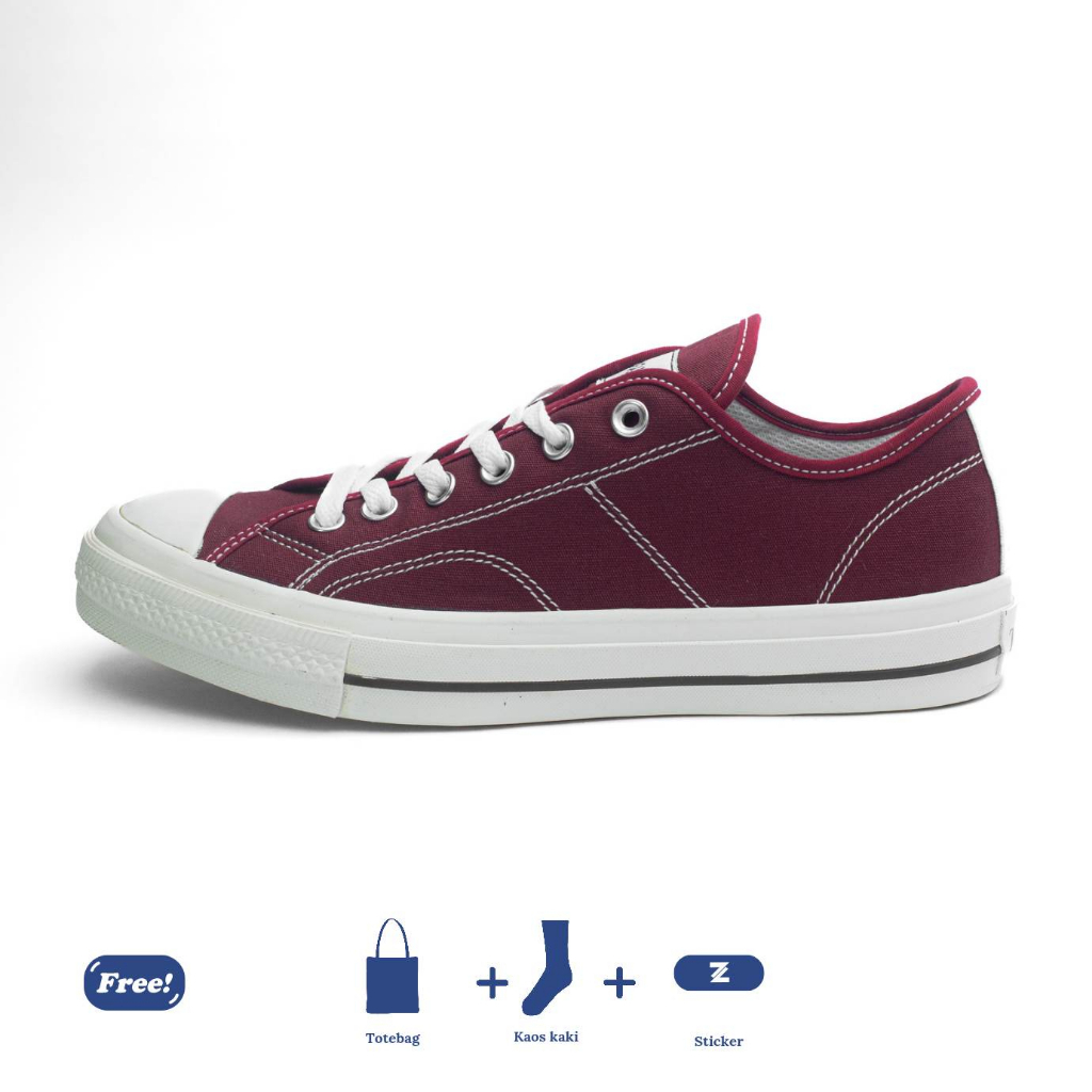 Sepatu Zasaka Tali - RUNGKAD Maroon Original Pria dan Wanita