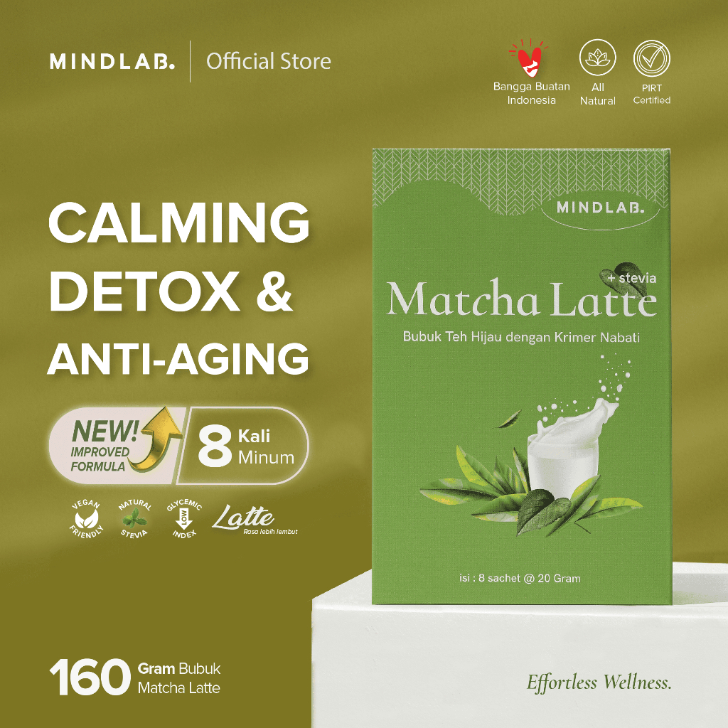 

Matcha Latte Powder 160 Gram / Teh Hijau Latte Bubuk - MINDLAB - PIRT