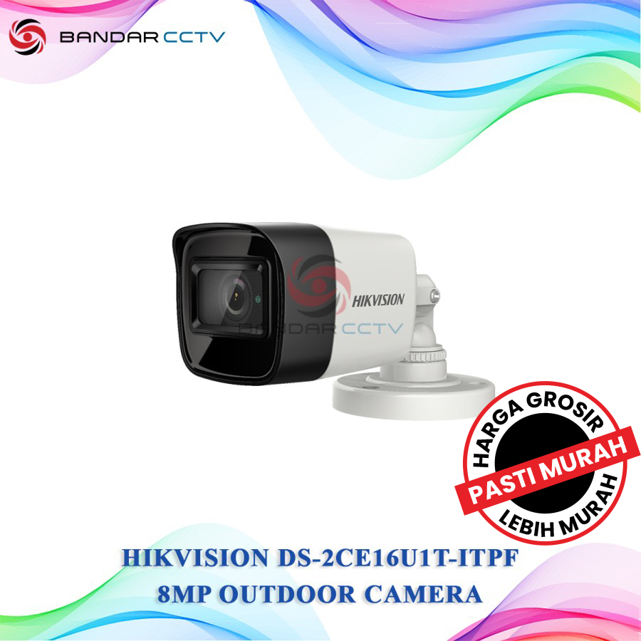 Hikvision DS 2CE16U1T ITPF 8MP 4K Fixed Mini Bullet Camera