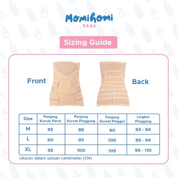 MOMI HOMI 3 in 1 Korset 03 Melahirkan Postnatal Recovery Breathable Corset Pelangsing Pasca Melahirkan Adjustable Korset