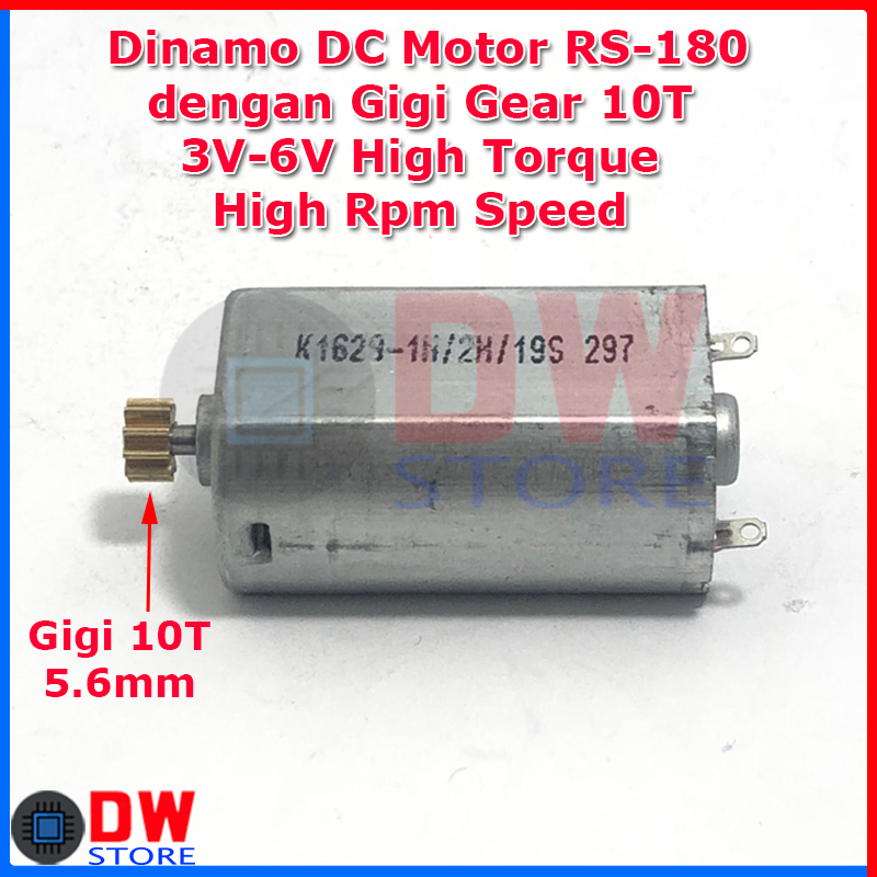 Dinamo DC Motor RS180 RS-180 High Speed Torque 3V-6V Gear Gigi