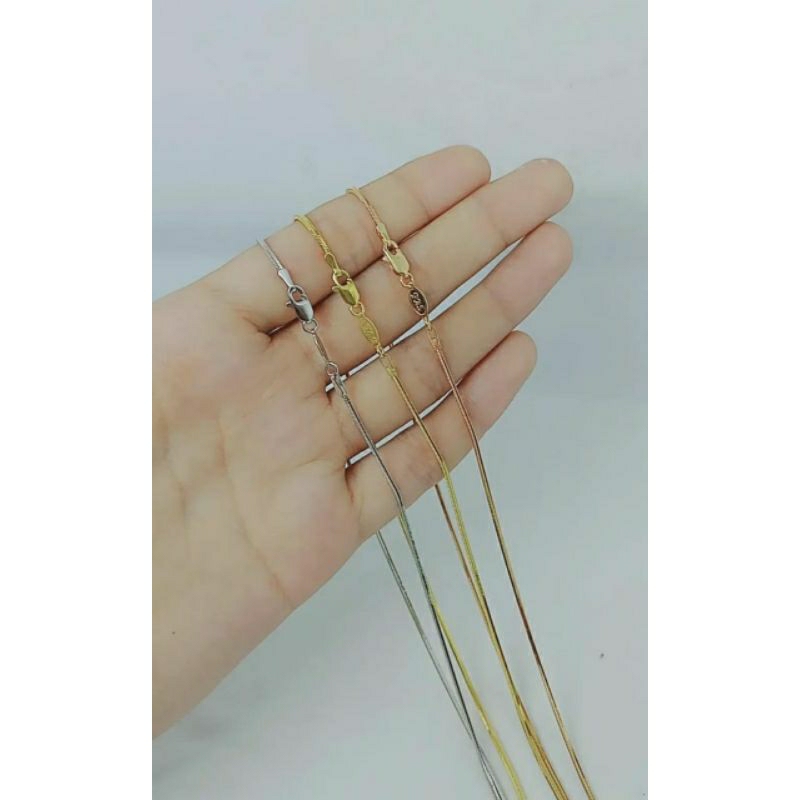 kalung rantai kasandra flexi+liontin tusuk bulat mata putih/perak asli silver 925 lapis emas/perhiasan fashion wanita terbaru