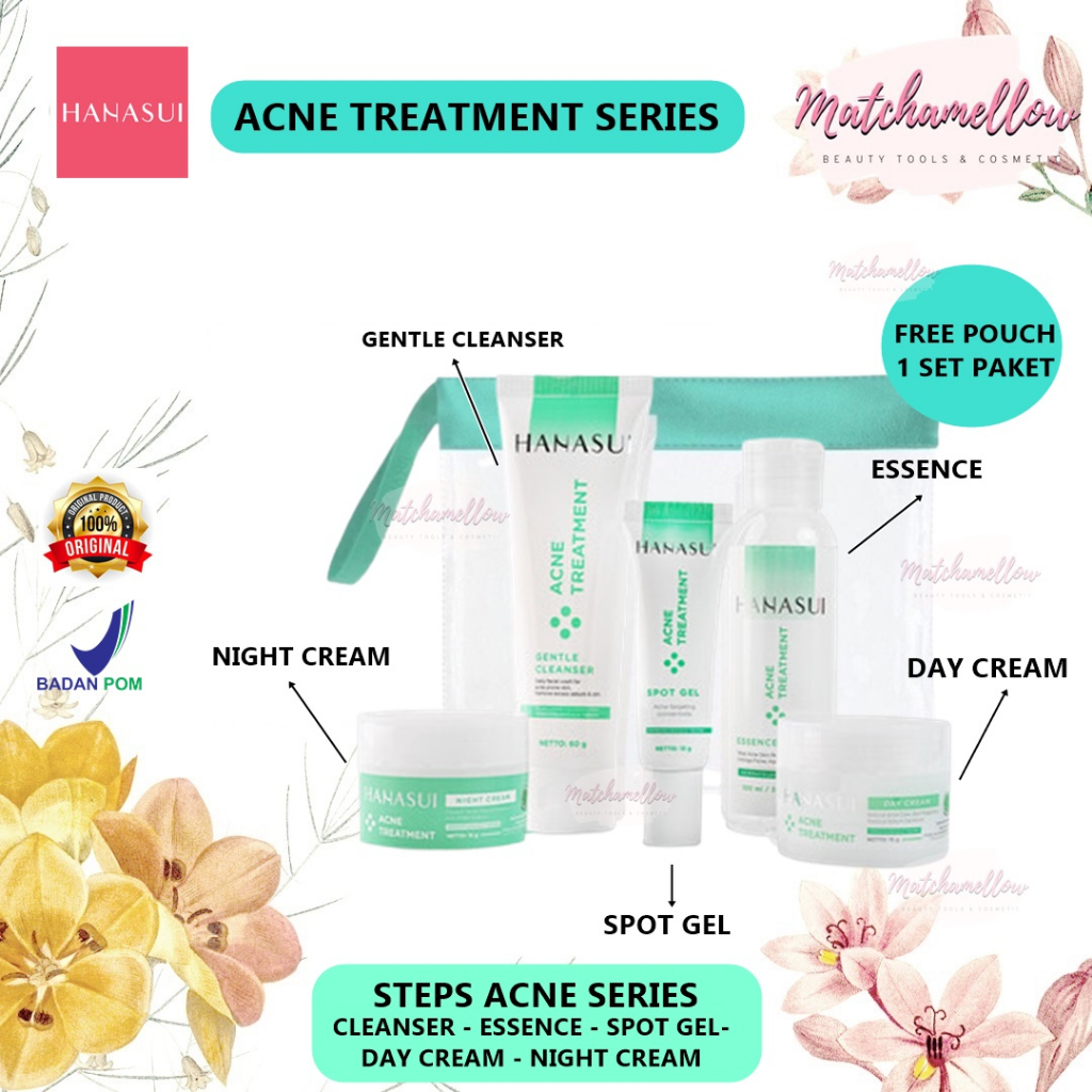 ❄️MATCHA❄️ HANASUI ACNE TREATMENT SERIES - CREAM CLEANSER ESSENCE ACNE ORIGINAL / PAKET ANTI JERAWAT HANASUI