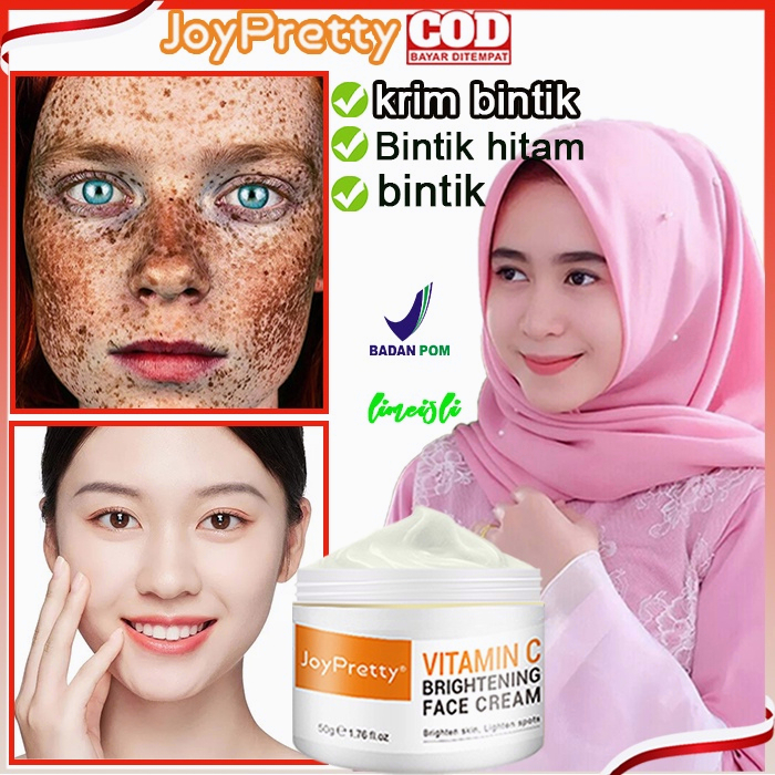 Krim pemutih wajah Crem pemutih wajah Face cream Vitamin C Whitening Krim Wajah Bintik-bintik Gelap Krim Wajah Perbaikan Memudar Bintik-bintik Melanin Remover