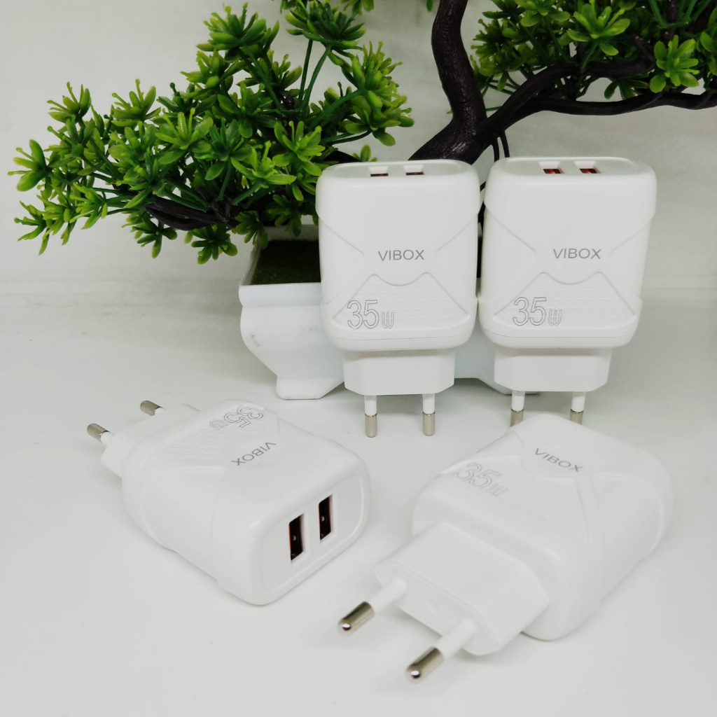 Adapter Charger Vibox 35W Kepala Charger Casan fast charging 2usb