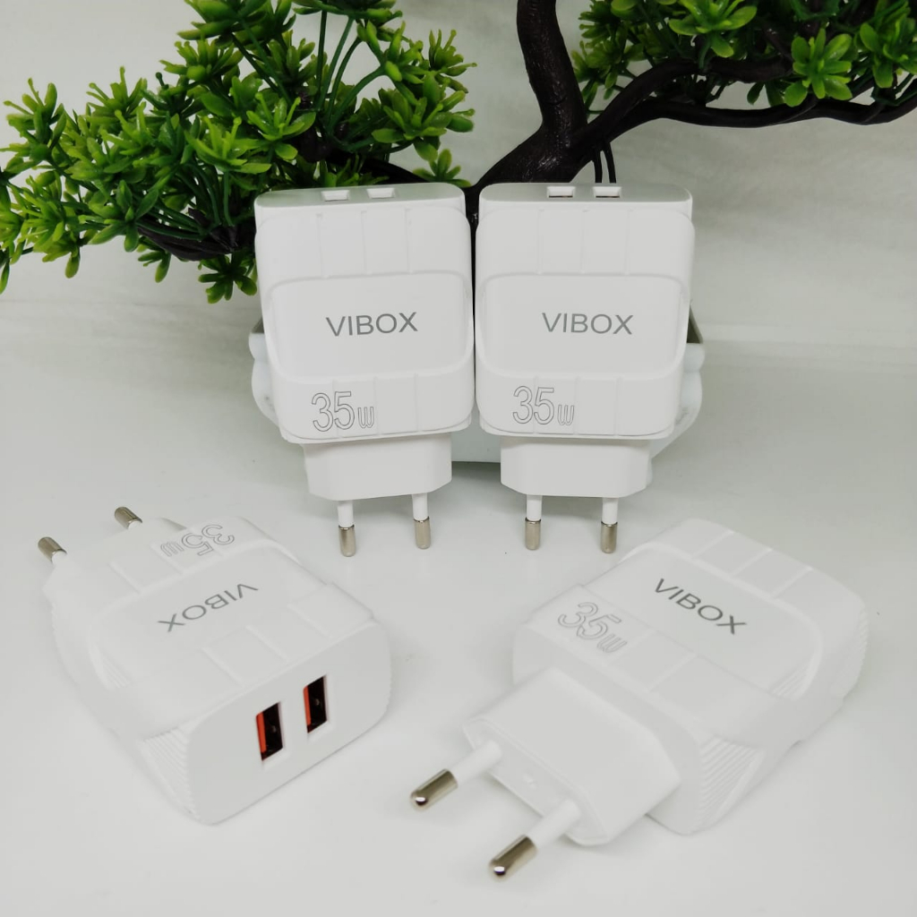 Adapter Charger Vibox 35W Kepala Charger Casan fast charging 2usb