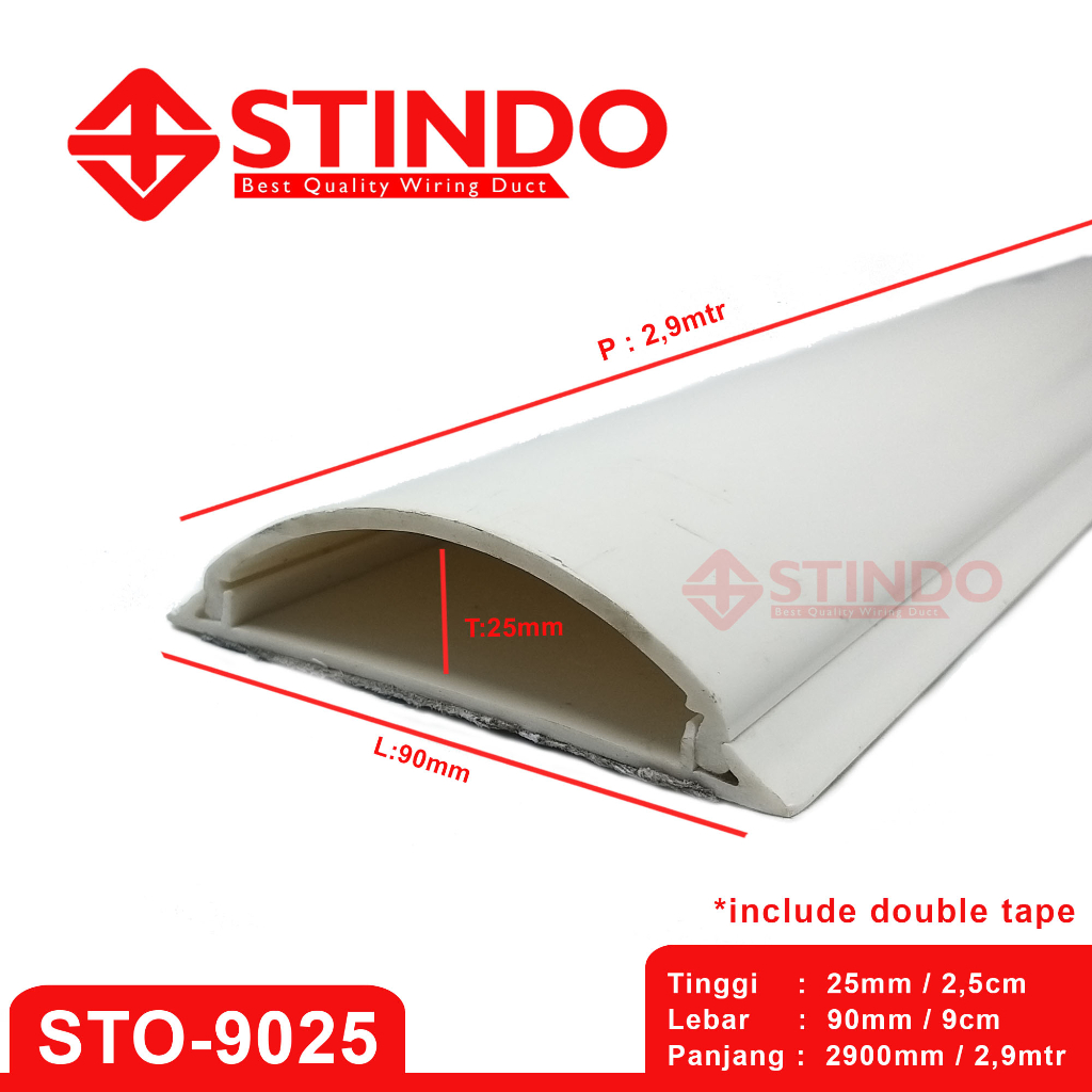 Kabel Duct Oval 90x25 / Floor Duct 90x25 panjang 2,9mtr merek STINDO
