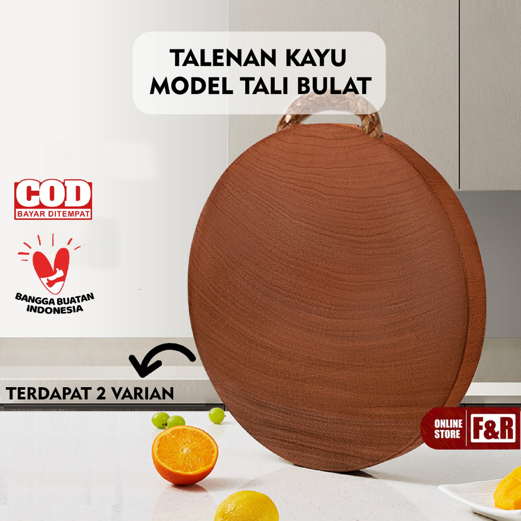 Talenan Bulat Dengan Tali Tambang Talenan Gantung Kayu Pinus Premium Food Grade Hiasan Dinding Perlengkapan Rumah