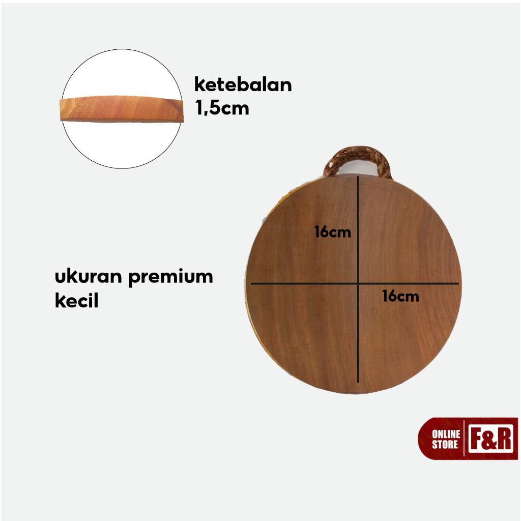 Talenan Bulat Dengan Tali Tambang Talenan Gantung Kayu Pinus Premium Food Grade Hiasan Dinding Perlengkapan Rumah