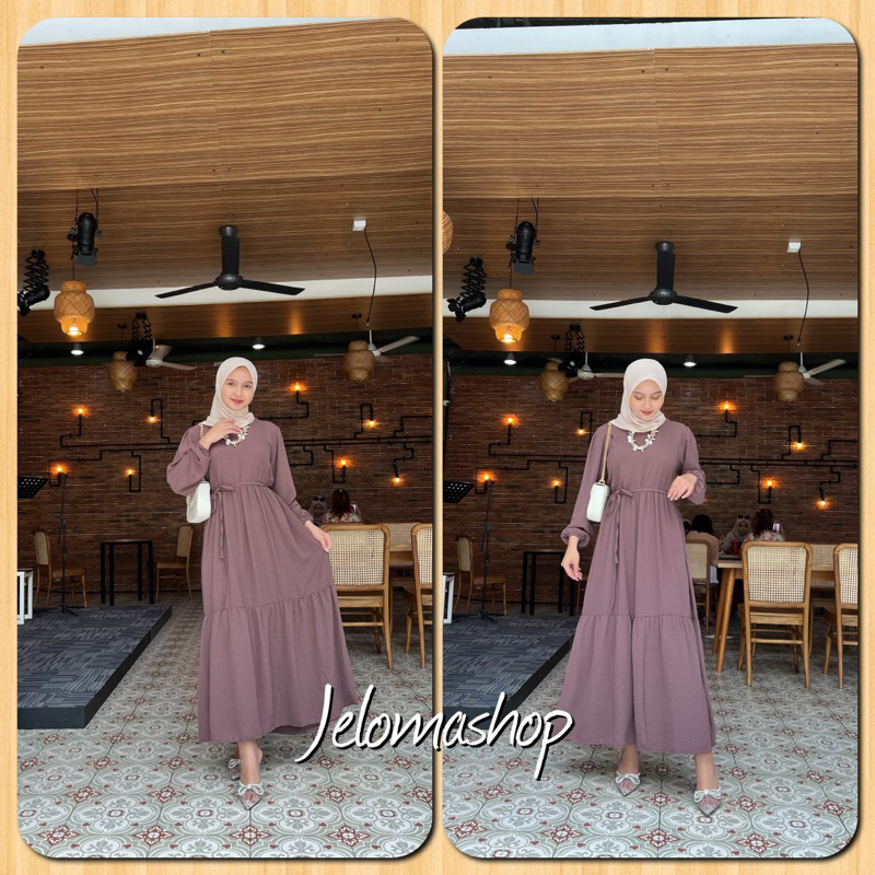 Uswa gamis / gamis crinkle airflow Polos