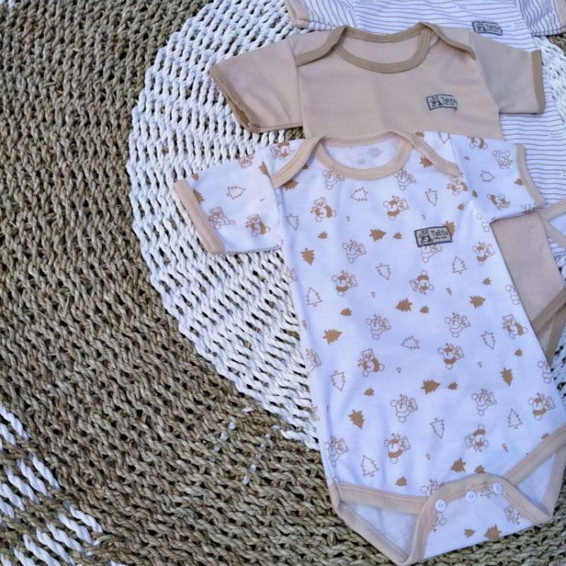 Jumper Bayi Newborn Jumpsuit Bayi Seri Warna Coklat Bodysuit Baby Talitababy