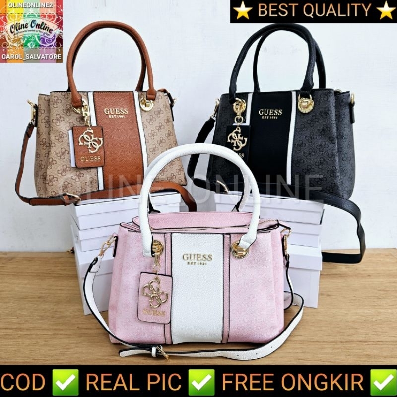 (WODB) Tas Cathleen satchel status 3 color selempang crossbody tali panjang top handle bag gift bag satchel gb large big medium office kantor tas jinjing a4 g dan s