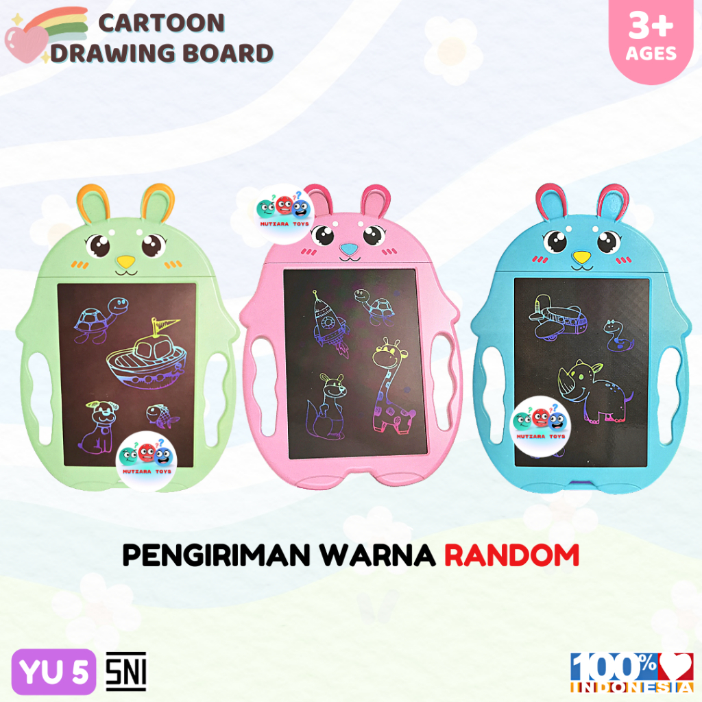 Papan Tulis Cartoon Drawing Board YU5/YU7 Mainan Edukasi Anak