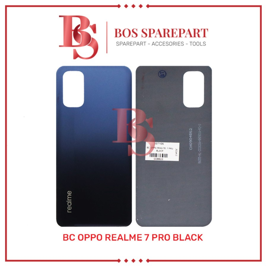 TUTUP BELAKANG REALME 7 PRO BLACK / BACK DOOR / BACK COVER