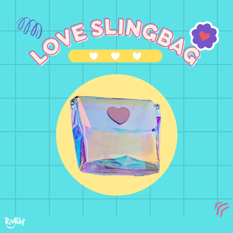 Slingbag hologram pvc tas selempang hologram tas selempang wanita tas anak pvc slingbag pvc hologram